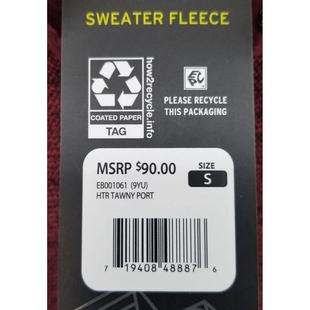 NWT Eddie Bauer Sweater Fleece Knit Heather Tawny Port Classic Fit Men's Small - Picture 3 of 5